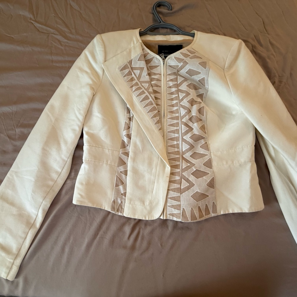 BCBGMaxAzria Ivory and Beige Blazer